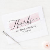 Elegant, modern, Roos Blush en zwart bruiloft Rechthoekige Sticker (Envelop)