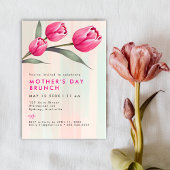 Elegant modern Roos Eenvoudige moederdag BRUNCH Kaart