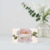 Elegant Modern, Roos Flower, penseelstreek Visitekaartje (Staand voorkant)