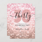 Elegant modern Roos Gold 30e verjaardag Kaart (Voorkant / Achterkant)