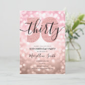 Elegant modern Roos Gold 30e verjaardag Kaart (Staand voorkant)