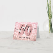 Elegant modern Roos Gold 50e verjaardag Dank u wel Bedankkaart (Voorkant)