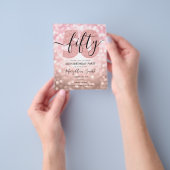 Elegant modern Roos Gold 50e verjaardag Flyer (Hand)