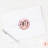 Elegant Modern Roos Gold 50th Birthday Glitter Ronde Sticker (Envelop)