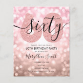 Elegant modern Roos Gold 60e verjaardag Flyer (Voorkant)