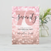 Elegant modern Roos Gold 70e verjaardag Kaart (Staand voorkant)