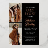 Elegant Modern Roos Gold Afstuderen Invitation Folie Uitnodiging (Voorkant)