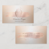 Elegant Modern, Roos Gold Brush Stroke Cupcake Visitekaartje (Voorkant / Achterkant)