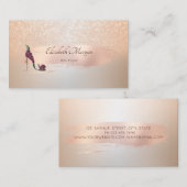Elegant Modern, Roos Gold Brush Stroke, High Heels Visitekaartje (Voorkant / Achterkant)