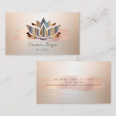 Elegant Modern, Roos Gold Brush Stroke Lotus Visitekaartje (Voorkant / Achterkant)