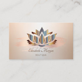 Elegant Modern, Roos Gold Brush Stroke Lotus Visitekaartje