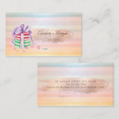 Elegant Modern, Roos Gold Brush Stroke Macarons Visitekaartje (Voorkant / Achterkant)