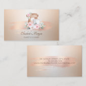 Elegant Modern, Roos Gold Brush Stroke Mixer Flowe Visitekaartje (Voorkant / Achterkant)