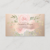 Elegant Modern, Roos Gold Brush Stroke, Rozen Visitekaartje (Voorkant)