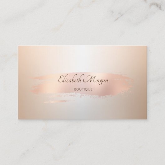 Elegant Modern, Roos Gold Brush Stroke Visitekaartje (Voorkant)