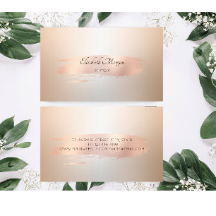 Elegant Modern, Roos Gold Brush Stroke Visitekaartje