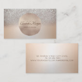 Elegant Modern, Roos Gold Circle Bokeh Ombre Visitekaartje (Voorkant / Achterkant)