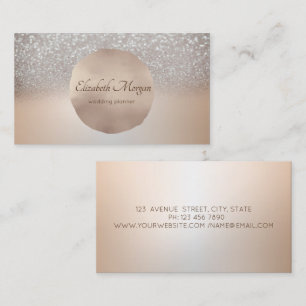 Elegant Modern, Roos Gold Circle Bokeh Ombre Visitekaartje