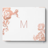 Elegant modern Roos Gold Floral Wedding Gastenboek (Achterkant)