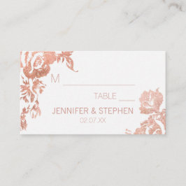 Elegant modern Roos Gold Floral Wedding Plaatskaartje