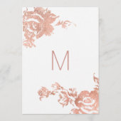 Elegant modern Roos Gold Floral Wedding Programmakaart (Achterkant)