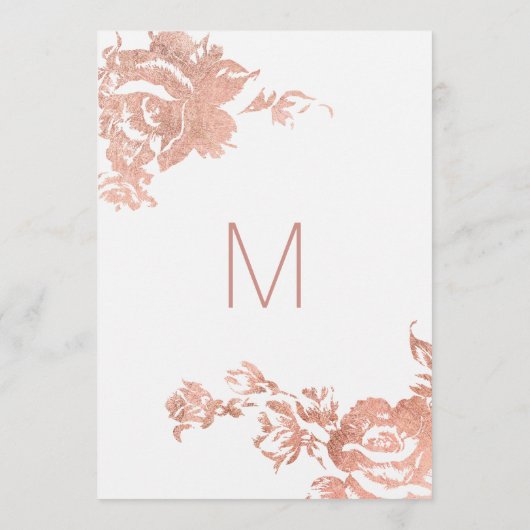 Elegant modern Roos Gold Floral Wedding Programmakaart (Achterkant)