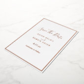 Elegant modern Roos Gold Foil sparen de datum Kaar Folie Uitnodiging (Gedraaid)