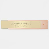 Elegant Modern Roos Gold Glamor Sjabloon Trendy Deurbordje (Voorkant)