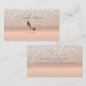 Elegant Modern, Roos Gold Glitter Bokeh High Heels Visitekaartje (Voorkant / Achterkant)
