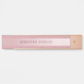 Elegant modern Roos Gold Glitter Eenvoudige Sjablo Deurbordje (Voorkant)