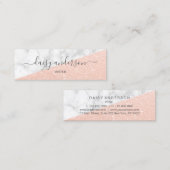 Elegant modern roos Gold glitter & marmer writer Mini Visitekaartje (Voorkant / Achterkant)