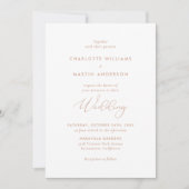 Elegant modern Roos Gold Glitter Wedding Kaart (Voorkant)