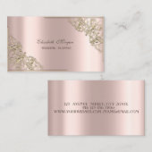 Elegant modern, Roos Gold, Gold Lijst Visitekaartje (Voorkant / Achterkant)
