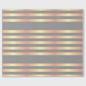Elegant modern Roos Gold gradiëntstripes grijs Cadeaupapier (Vlak)