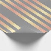 Elegant modern Roos Gold gradiëntstripes grijs Cadeaupapier (Hoek)