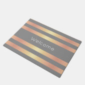 Elegant modern Roos Gold gradiëntstripes grijs Deurmat (Schuin)