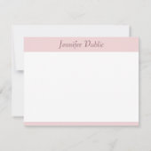 Elegant modern Roos Gold Handwriting Script Notitiekaartje (Achterkant)