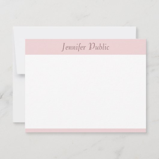 Elegant modern Roos Gold Handwriting Script Notitiekaartje (Achterkant)