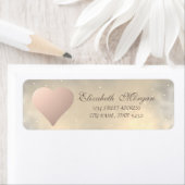 Elegant modern Roos Gold Heart, klein adres Etiket (Insitu)