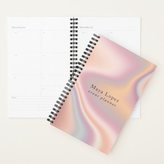 Elegant modern roos Gold holographic event planner (Display)