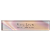 Elegant modern roos Gold holographic event planner Naambordje (Voorkant)