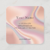 Elegant modern roos Gold holographic event planner Vierkante Visitekaartje (Achterkant)
