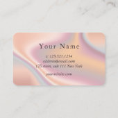 Elegant modern roos Gold holographic event planner Visitekaartje (Achterkant)
