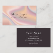 Elegant modern roos Gold holographic event planner Visitekaartje (Voorkant / Achterkant)