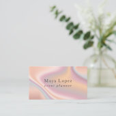 Elegant modern roos Gold holographic event planner Visitekaartje (Staand voorkant)