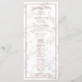 Elegant modern Roos Gold Marble Wedding Programmakaart (Achterkant)
