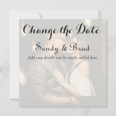 Elegant modern roos Gold Photo Change Date Weddens Kaart (Achterkant)