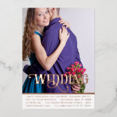 Elegant  modern Roos Gold Photo Wedding Foi Folie Uitnodiging (Voorkant)