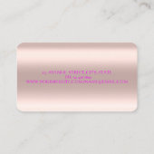 Elegant modern Roos Gold Pink Flamingos in Love Visitekaartje (Achterkant)