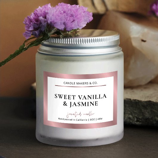 Elegant Modern Roos Gold productverpakkingslabel Voedselcontainer Etiket